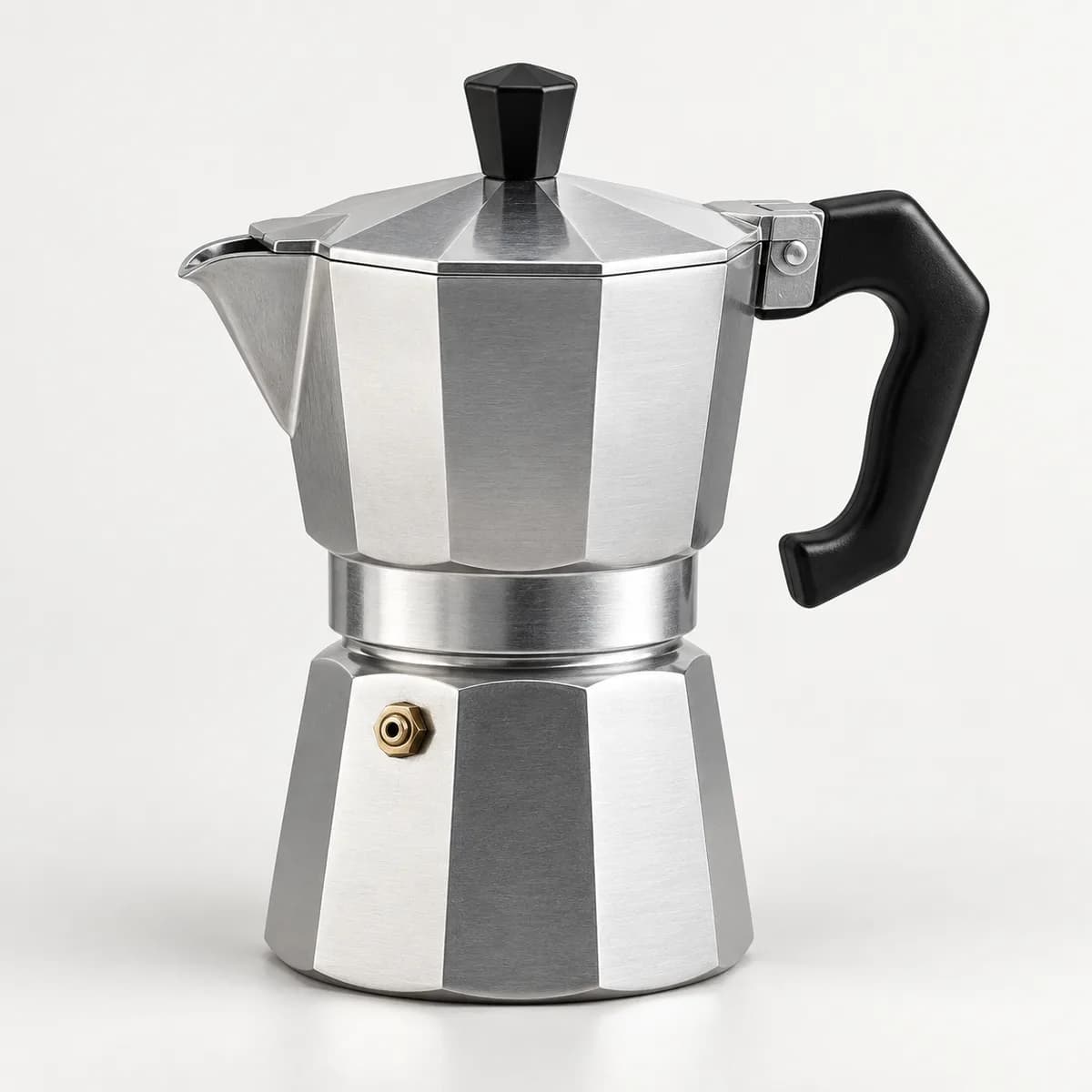 Aluminijumski moka lonac sa crnom drškom
