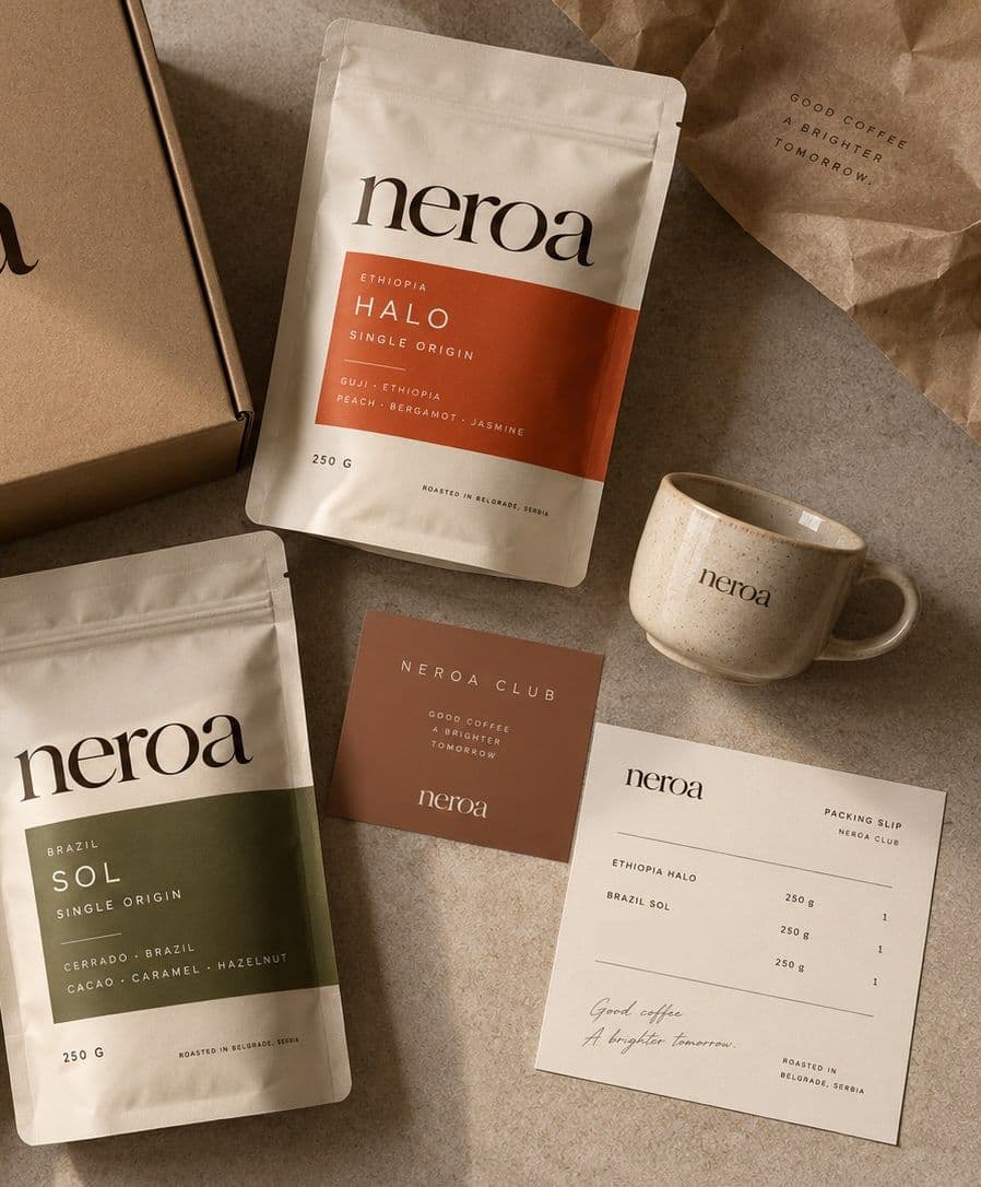 NEROA Club paket sa tri pakovanja kafe, šoljom i karticom