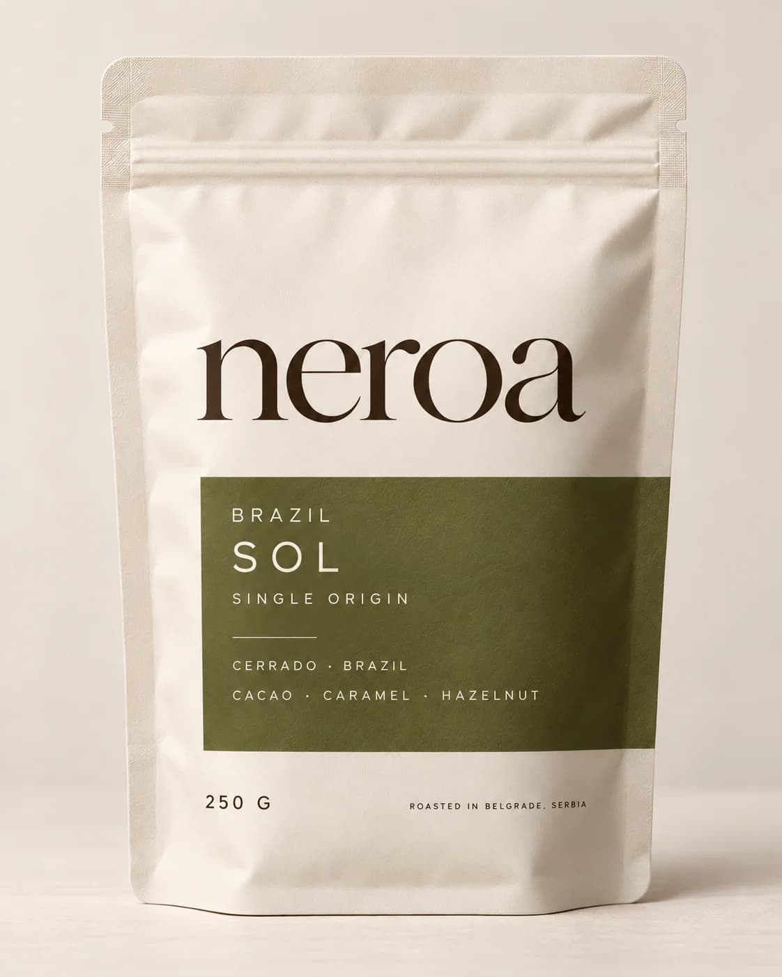 NEROA Brazil Sol — pakovanje 250 g, prednja strana