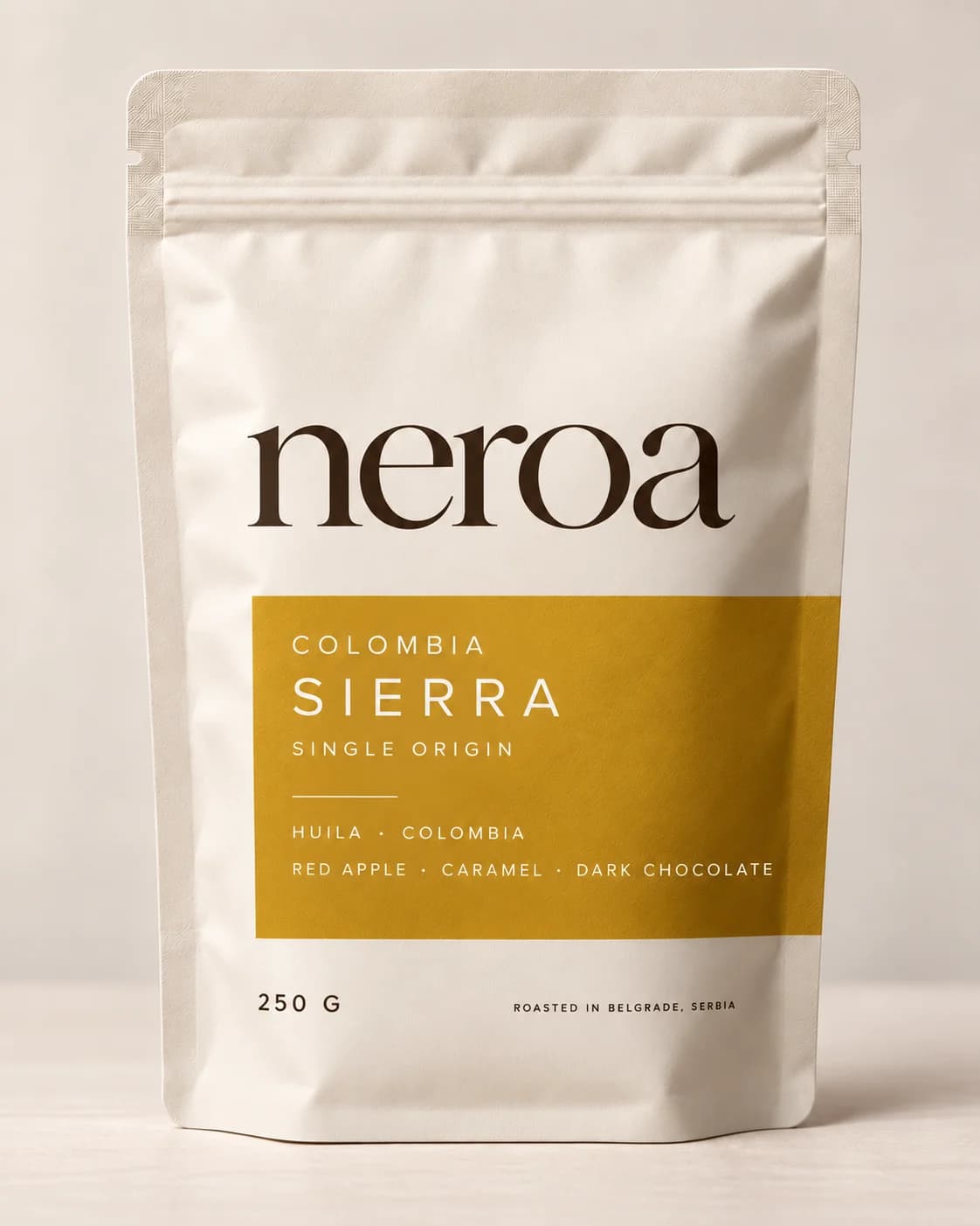 NEROA Colombia Sierra — pakovanje 250 g, prednja strana